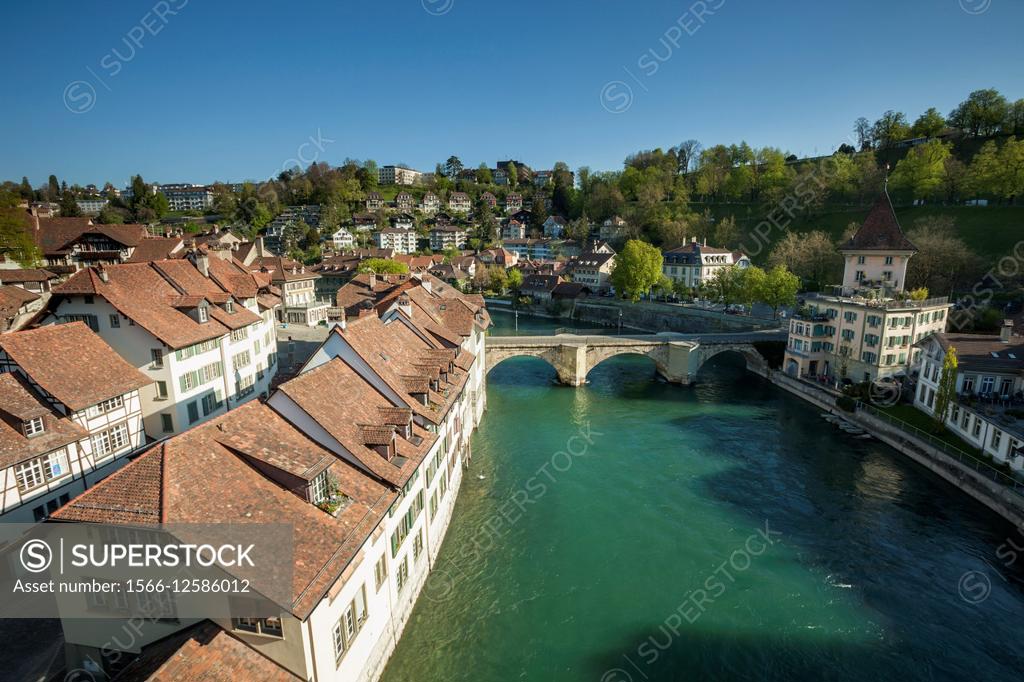 Morning in Bern, Switzerland. A view from Nydegg bridge. - SuperStock