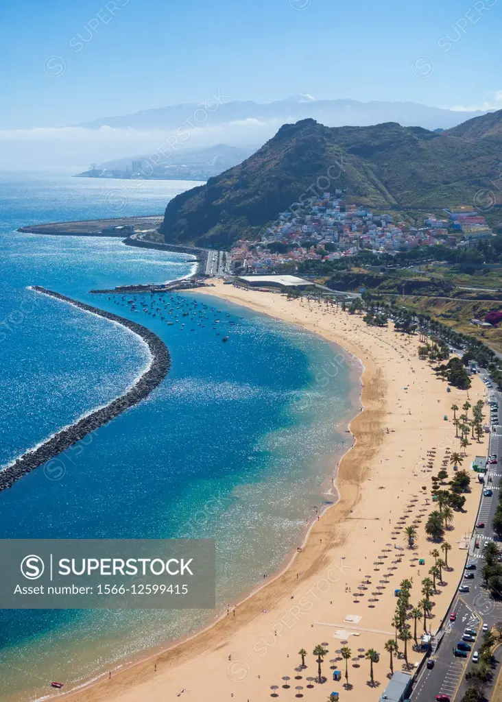 Las Teresitas beach near Santa Cruz on Tenerife Canary Islands