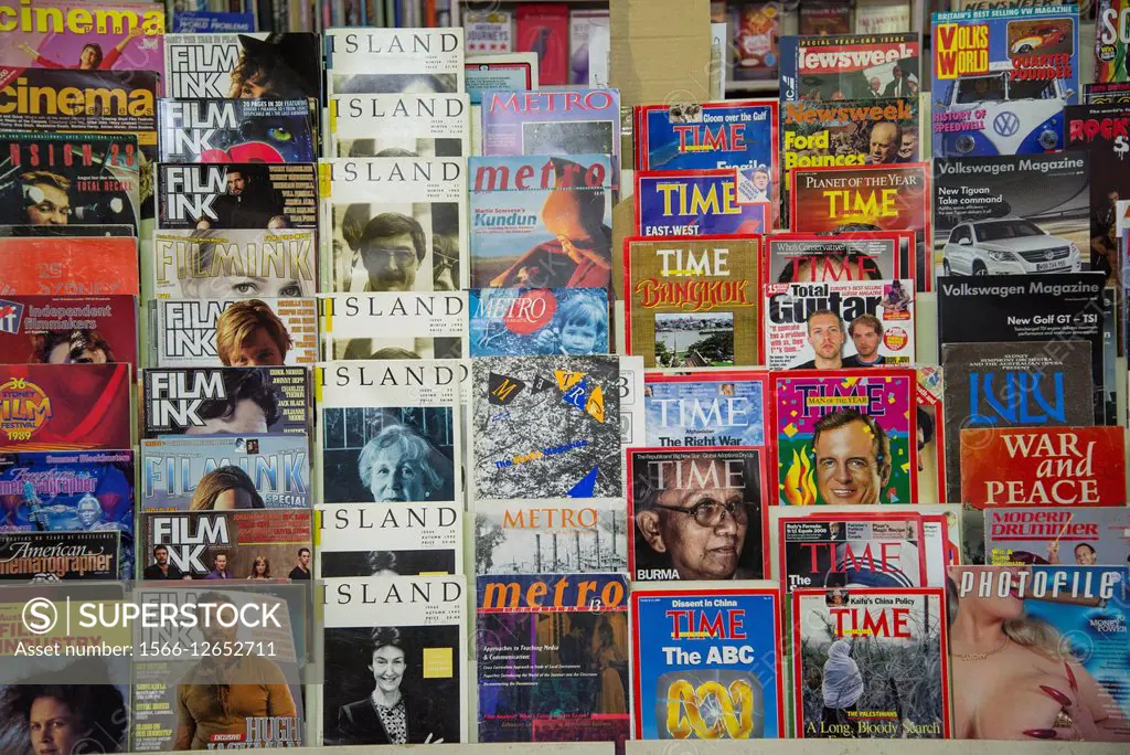 Goulds secondhand bookshop, vintage magazines, King Street, Newtown, Sydney, Australia.