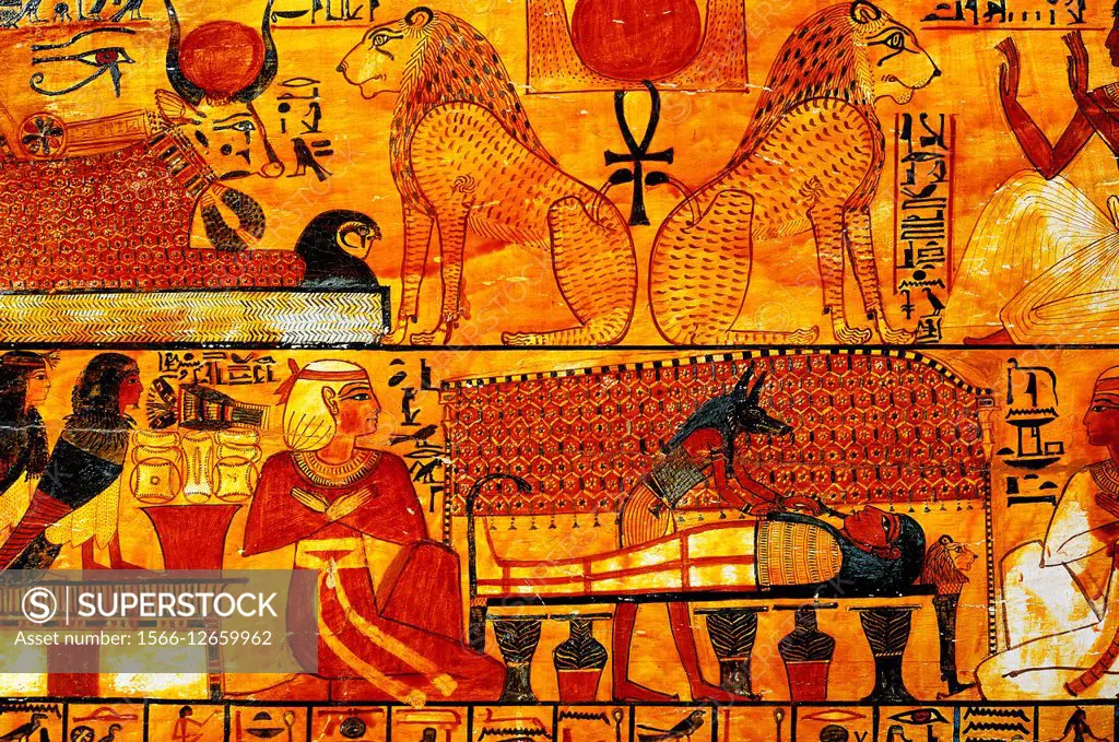 Khonsu wooden sarcophagus, Cairo Museum, Egypt.