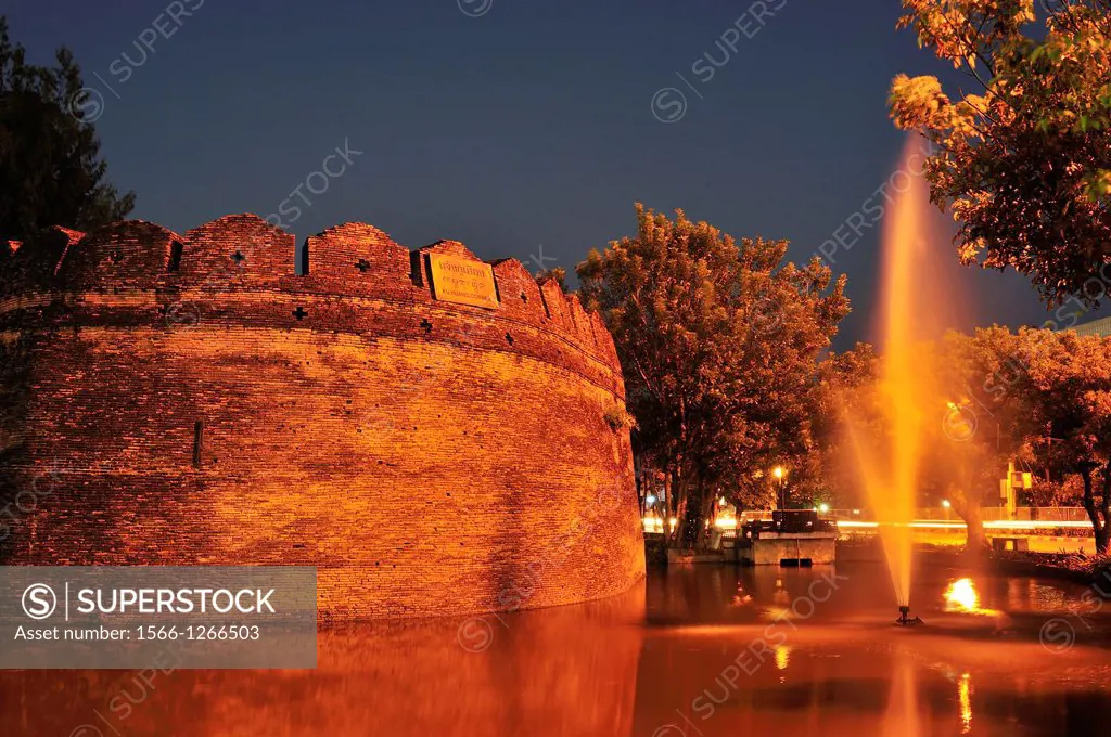 Southwest or Ku Huang Corner of old city wall, Chiang Mai, Thailand