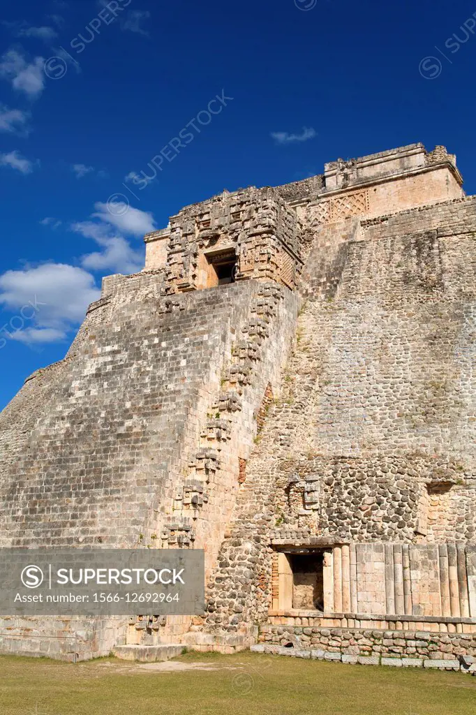 Pyramid of the Magician, Uxmal Mayan Archaeological site, Yucatan, Mexico