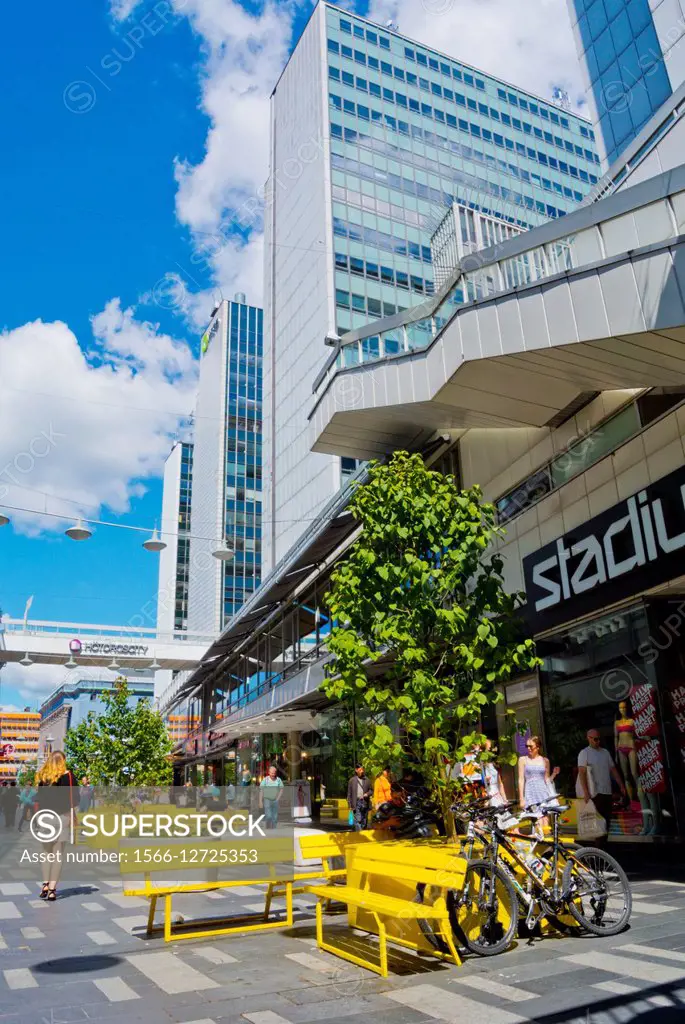 Sergelgatan Pedestrianised Shopping Street Norrmalm Stockholm