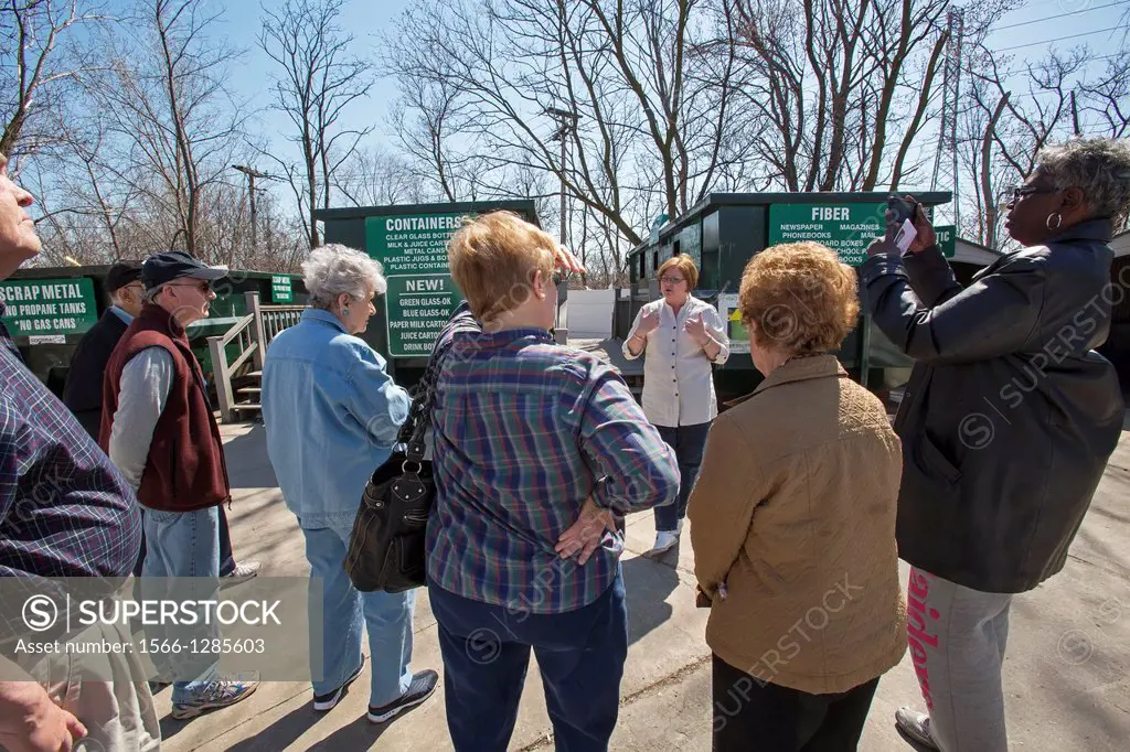 Troy, Michigan - An Earth Day tour of the recycling facilities at the Southeastern Oakland County Resource Recovery Authority. The Authority collects ...