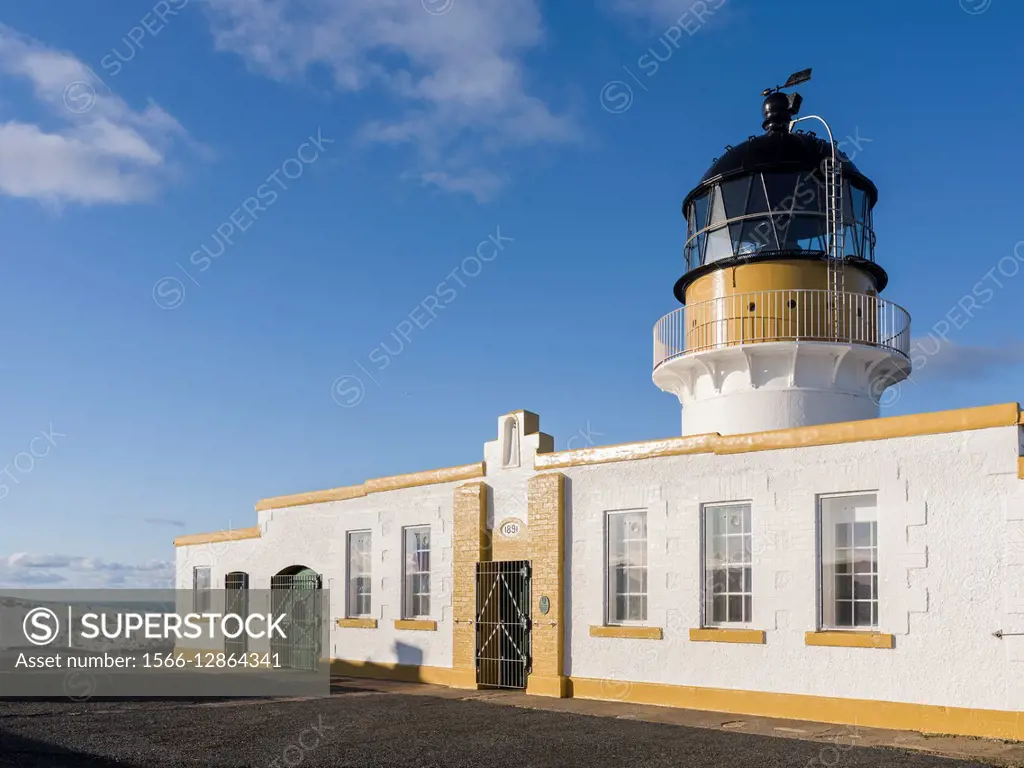 Fair Isle, part of the Shetland Islands, in the far north of Scotland. North Lighthouse, buildt in 1892 by D and C Stevenson. Europe, northern europe,...