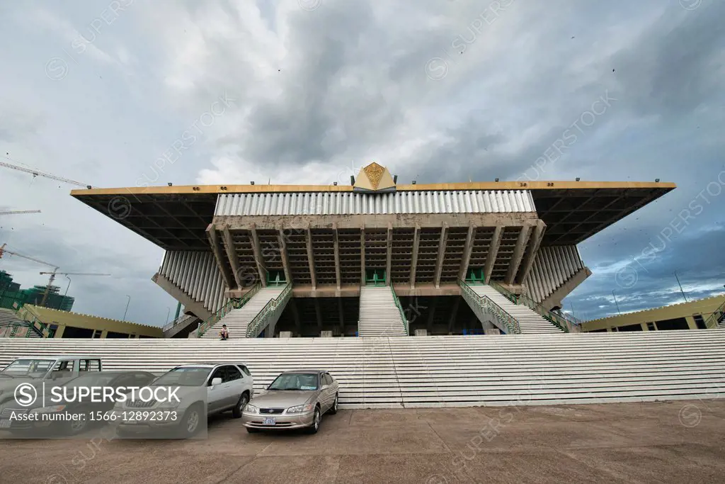 The National Sports Complex (Olympic Stadium), part of the New Khmer Architecture movement of the 1960´s, Phnom Penh, Cambodia.