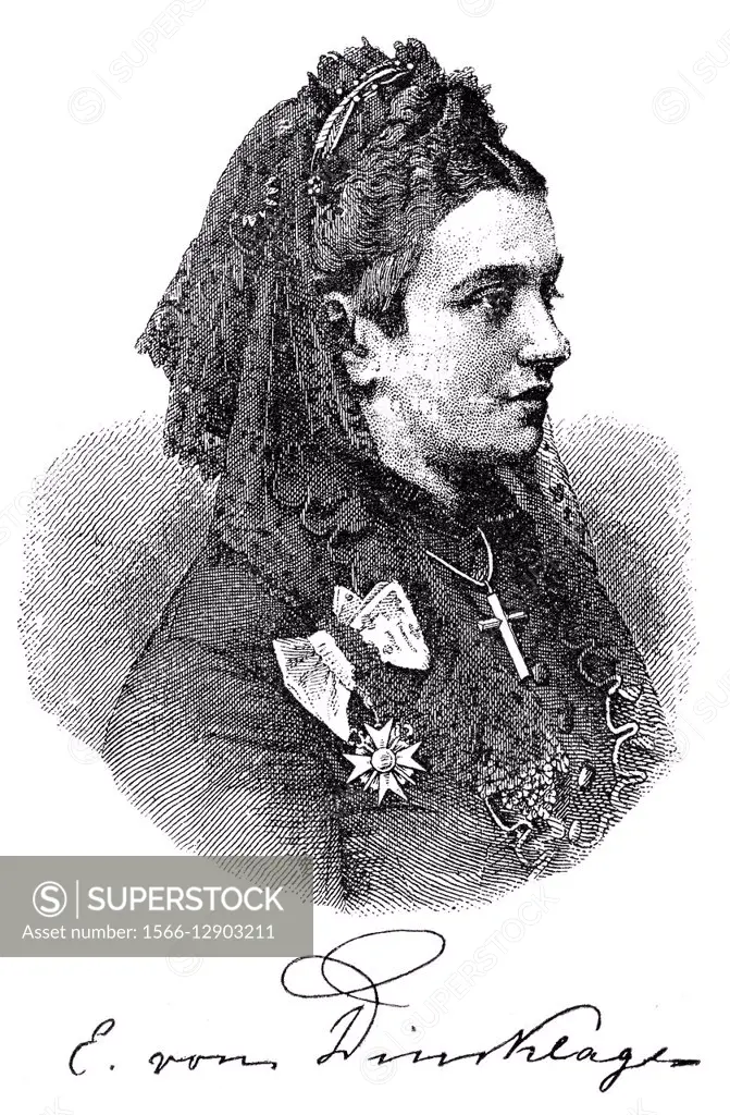 Emmy von Dincklage, Amalie Sophie Ehrengarde Wilhelmine FREIIN VON DINCKLAGE, 1825-1891, the greatest poet of the Emsland, Germany.