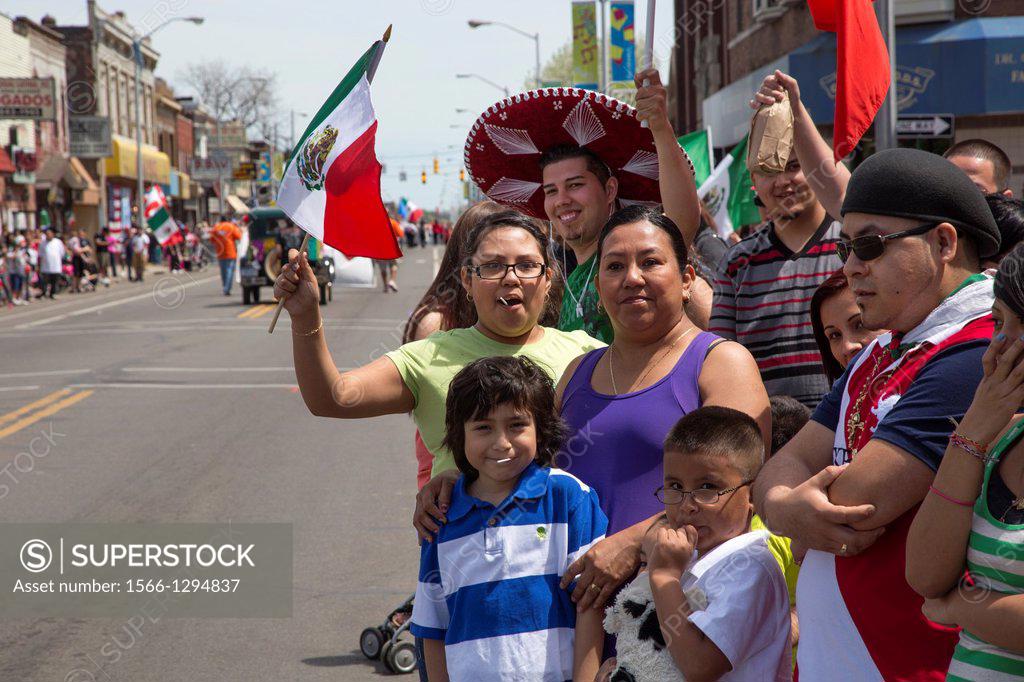 Detroit, Michigan People watch the annual Cinco de Mayo parade in the