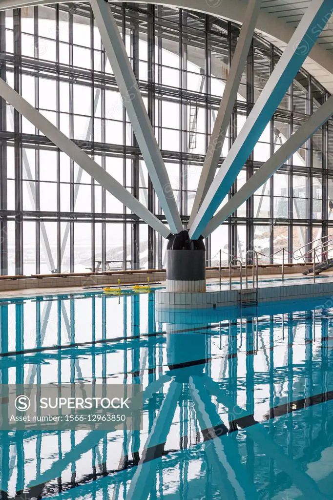 Greenland, Nuuk, Malik Indoor swimming pool, interior.