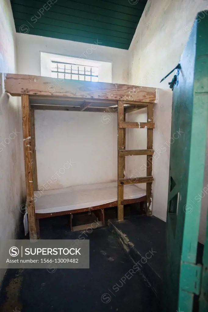 Prison cell, Her Majesty´s Prison Museum, Cockburn Town, Grand Turk Island, Caribbean.