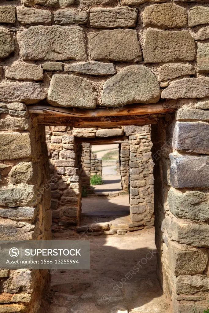 Doorway in the West Ruin, Aztec Ruins National Monument, UNESCO World Heritage Site, 850 A.D. - 1,100 A.D., New Mexico, USA