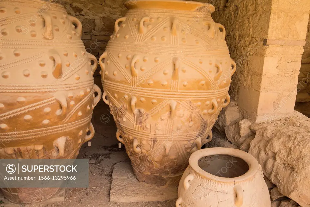 Minoan storage jars at Knossos, Crete, Greece.