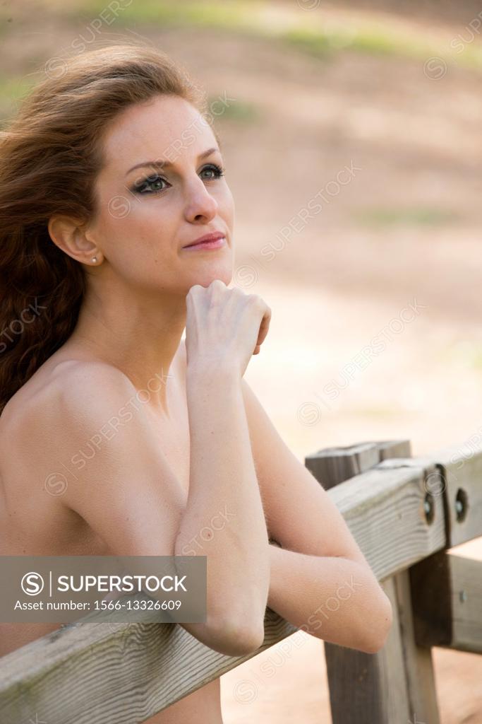 Young woman walking in the forest road in underwear, Alboy, Genoves,  Valencia, Spain, Europe, Stock Photo, Picture And Rights Managed Image.  Pic. V47-2725005