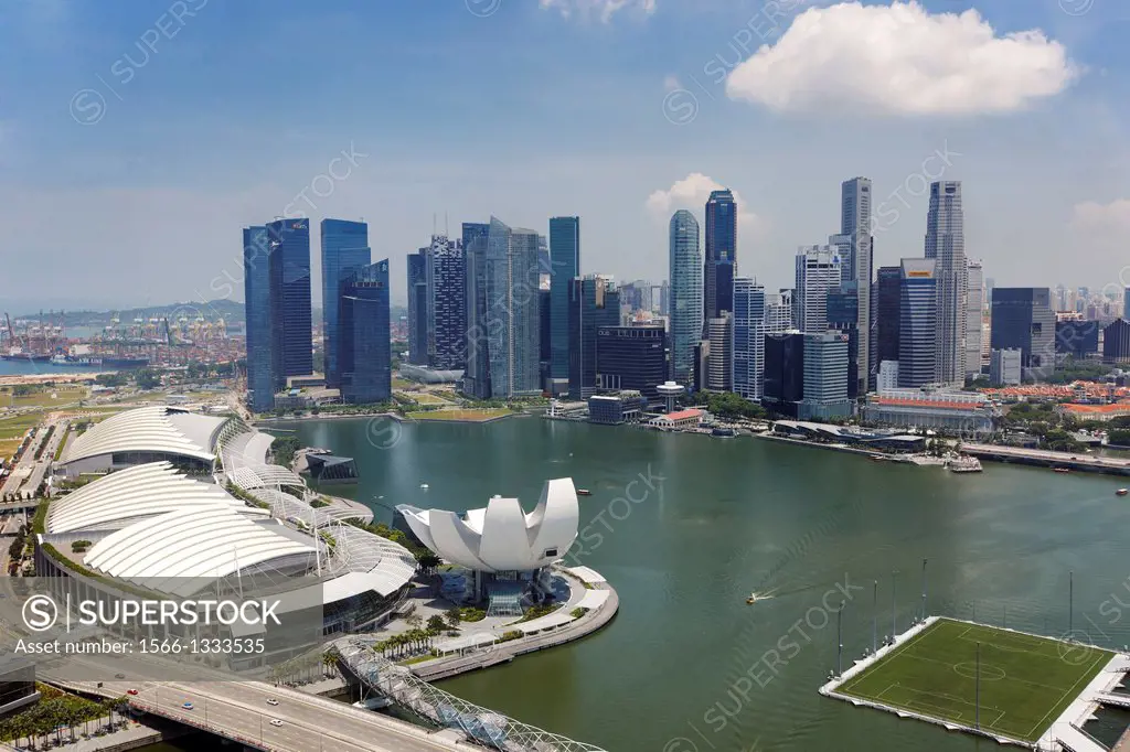 Elevated view of Marina Bay, Singapore.