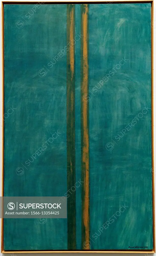 Concord, 1949, by Barnett Newman American, 1905-1970, Oil and masking tape on canvas, 89 3/4 x 53 5/8 in  228 x 136 2 cm, Metropolitan Museum of Art M...