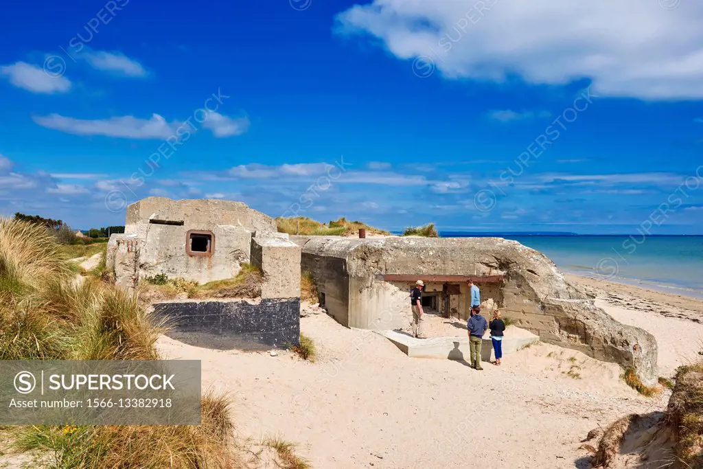 Utah Beach, Sainte Marie du Mont, German bunkers, D-Day landing beach, D-DAY Landing Site, Second World War, , Basse-Normandie. Normandy. France.