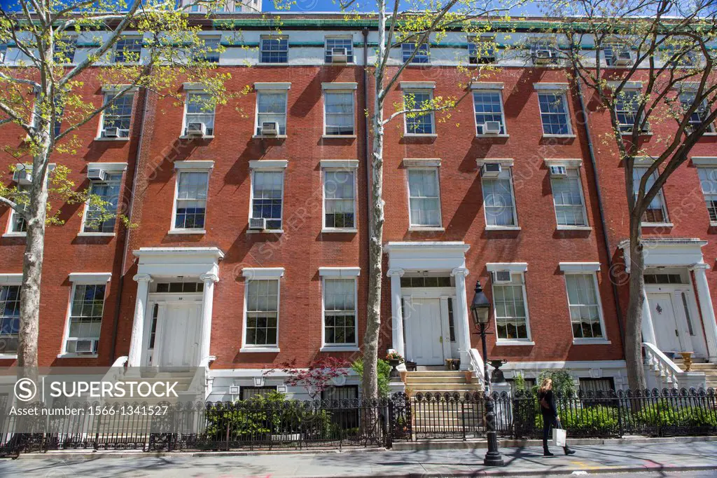 Row houses on Washington Square Park North Greenwich Village NY