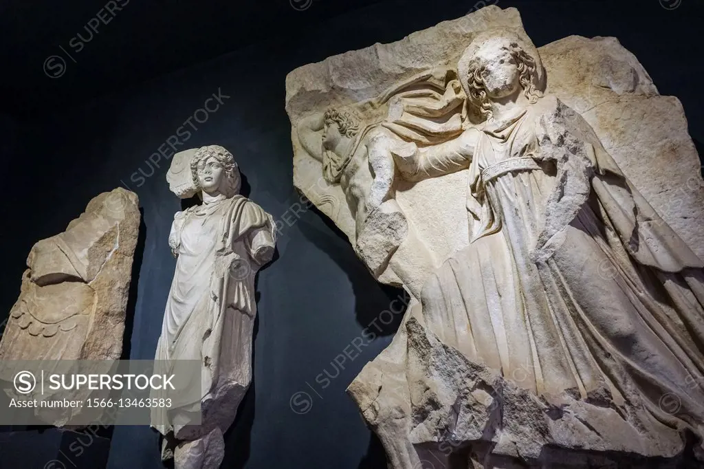 Reliefs of Parthian Monument (2nd Century AD).Ephes Museum. Classic Greek Collection. Asia Minor. Turkey.