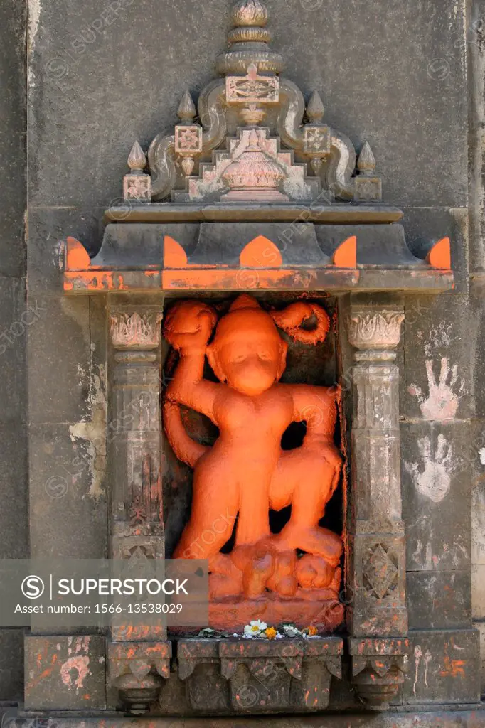 Hindu god Hanuman or Maruti, Bhimashankar, Maharashtra, India.