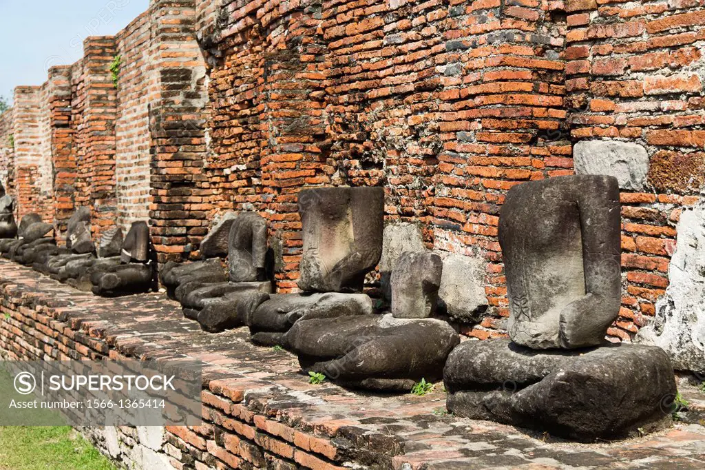 Beheaded Buddha Statues on the Temple Compound of Ayitthaya, Thailand