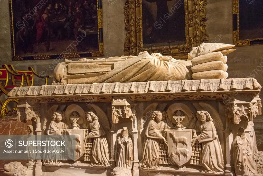 tombe of cardinal juan de cervantes in giralda cathedral, sevilla, spain