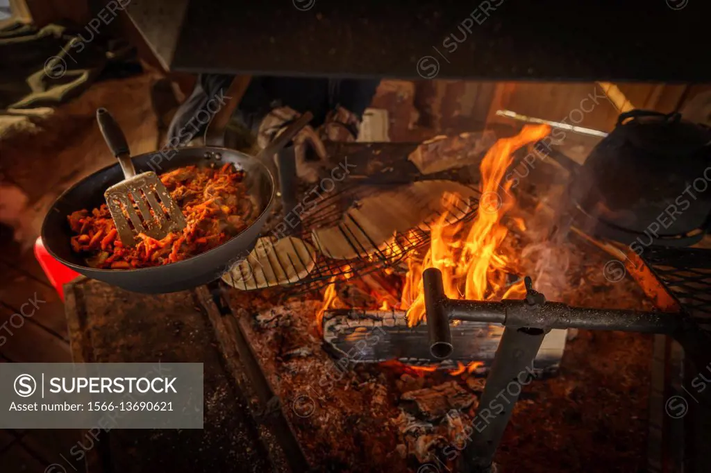 Campfire, Sami Style, Northern Finland.