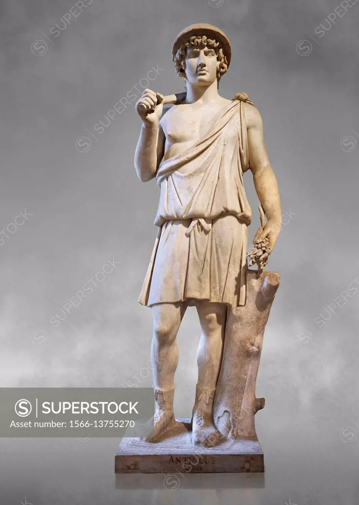 Statue known as Antonius as Aristaeus. Antinous was the young Bithynian favoured by the emperor Hadrian who was deified after drowning under mysteriou...