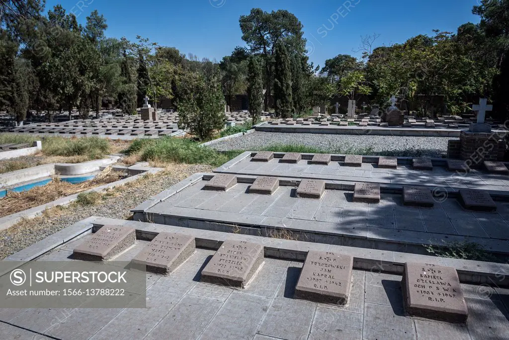 Graves on Polish part of Doulab Cemetery in Tehran, main and largest place of burial of Polish refugees in Iran in period of WW2.