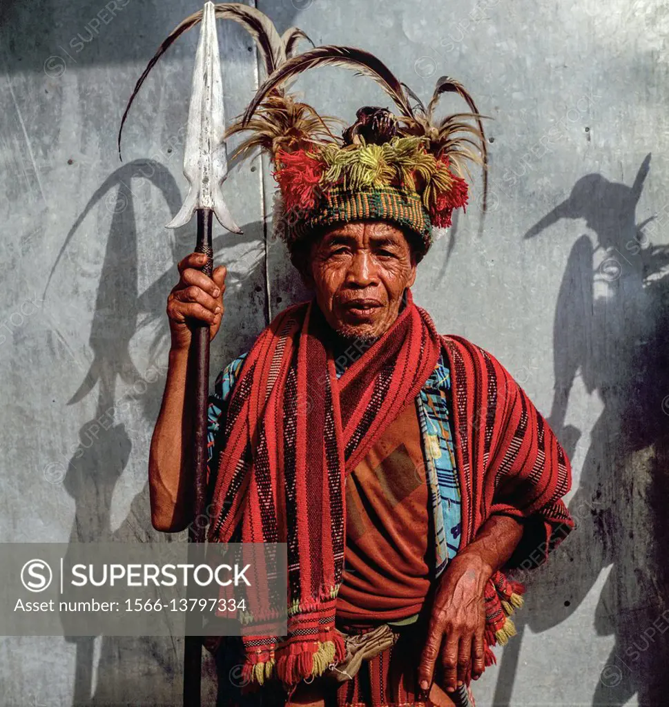 Ifugao man in traditional dress. Banaue Rice Terraces, Ifugao Province, northern Luzon, Philippines.