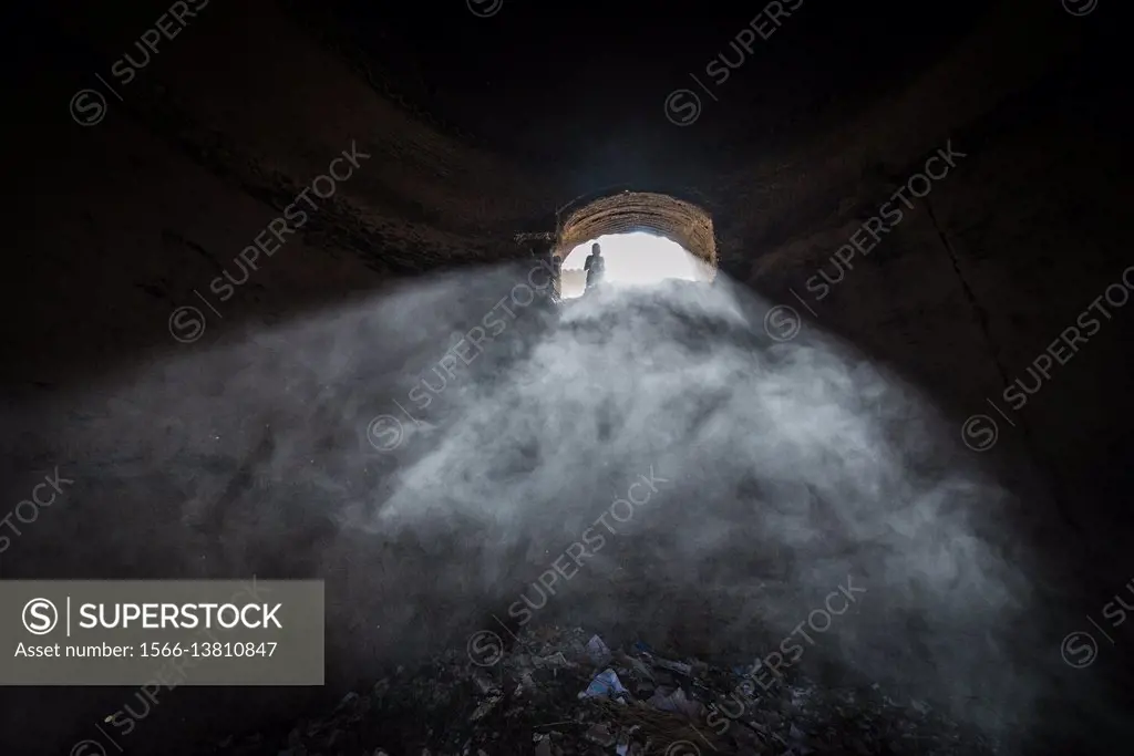 Inside the ancient type of evaporative cooler called Yakhchal, also known as Ice house in Kashan capital of Kashan County, Iran.