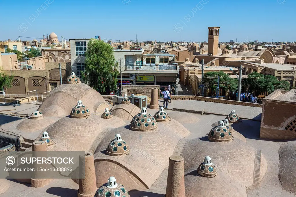 Small domes on the roof of Sultan Amir Ahmad Bathhouse (Qasemi Bathhouse) in Kashan city, capital of Kashan County of Iran.