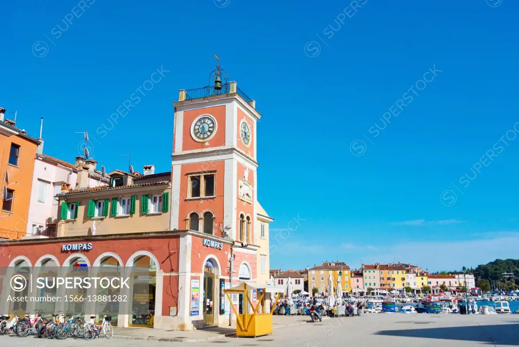 Trg Marsala Tita, Tito square by the port, old town, Rovinj, Istria, Croatia.