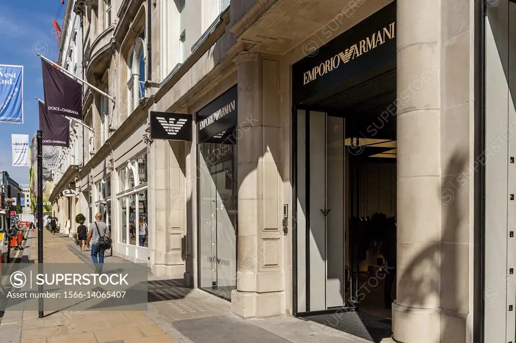 The Emporio Armani Store and New Bond Street London UK. SuperStock