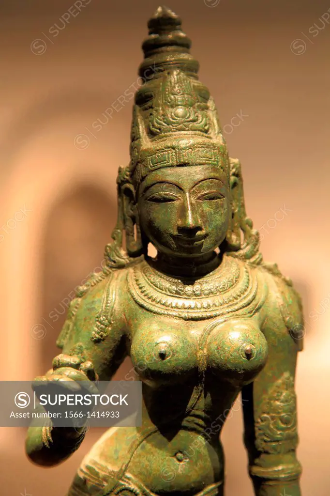 South Korea, Seoul, National Museum of Korea, Parvati, Chola period, 13th century, statue,.