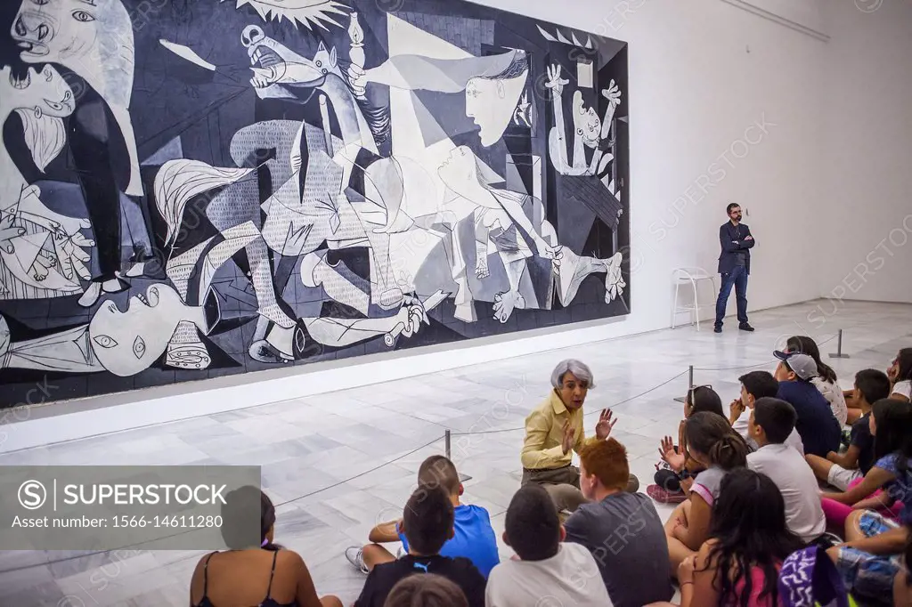 The 'Guernica' painting by Picasso, Reina Sofia National Art Museum, Madrid, Spain.