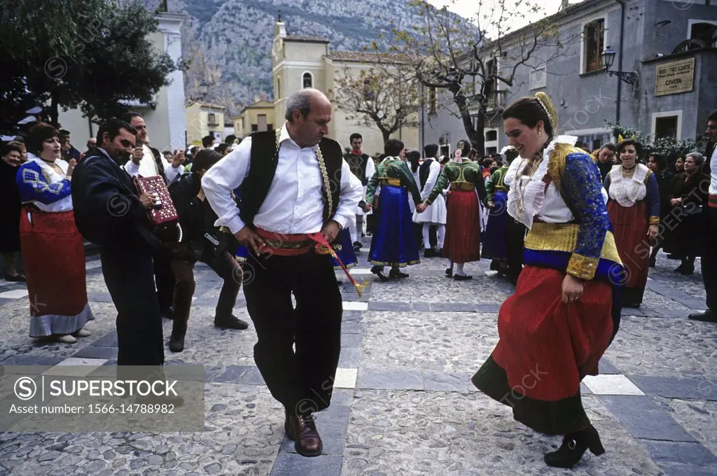 Festival of the Vallje, Civita, Cosenza district, Calabria, Italy, Europe.