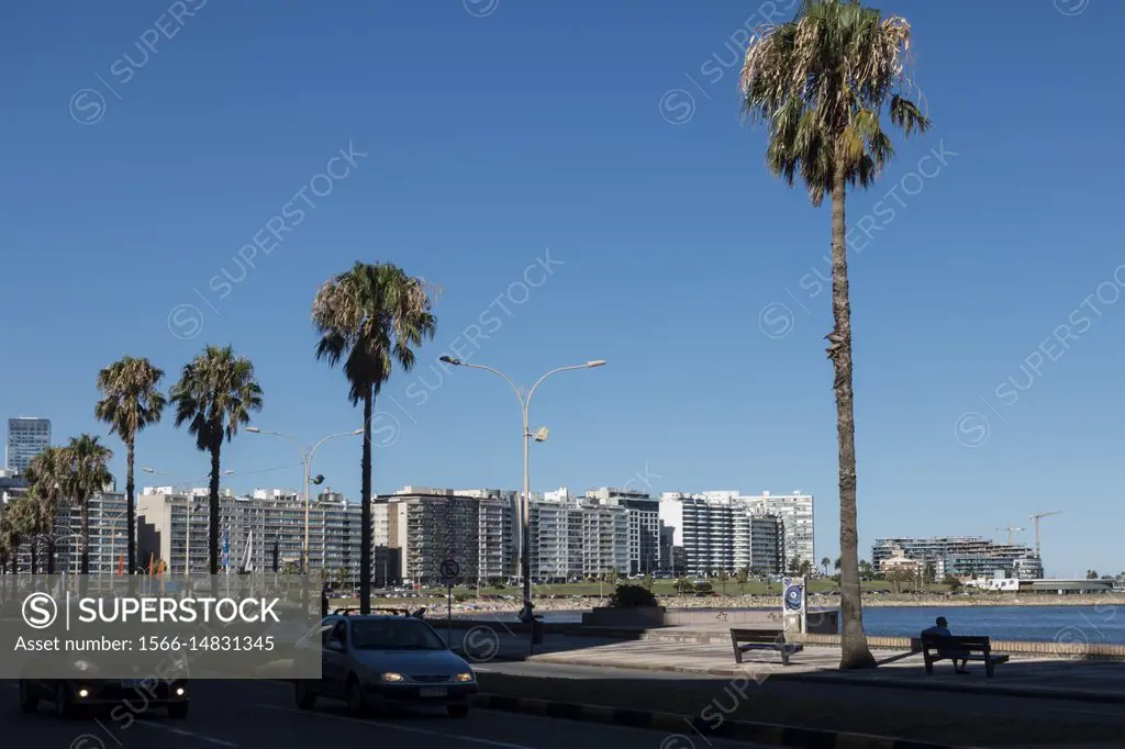 Riverfront at Pocitos bay, Montevideo, Uruguay.