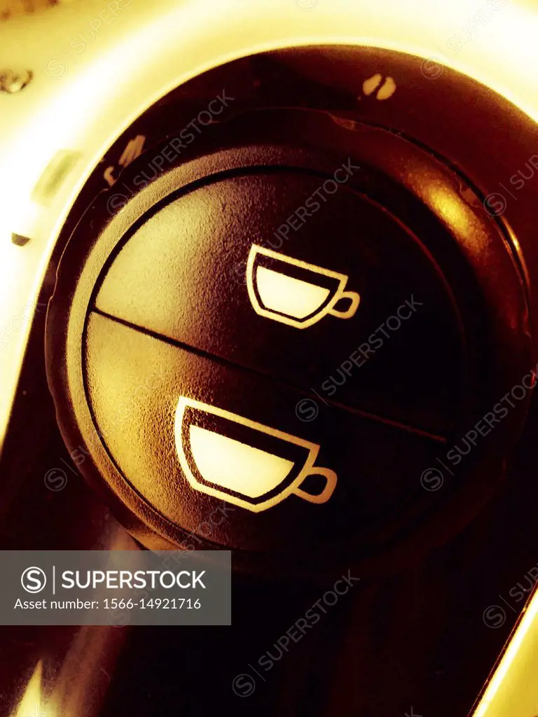 Coffee maker buttons.