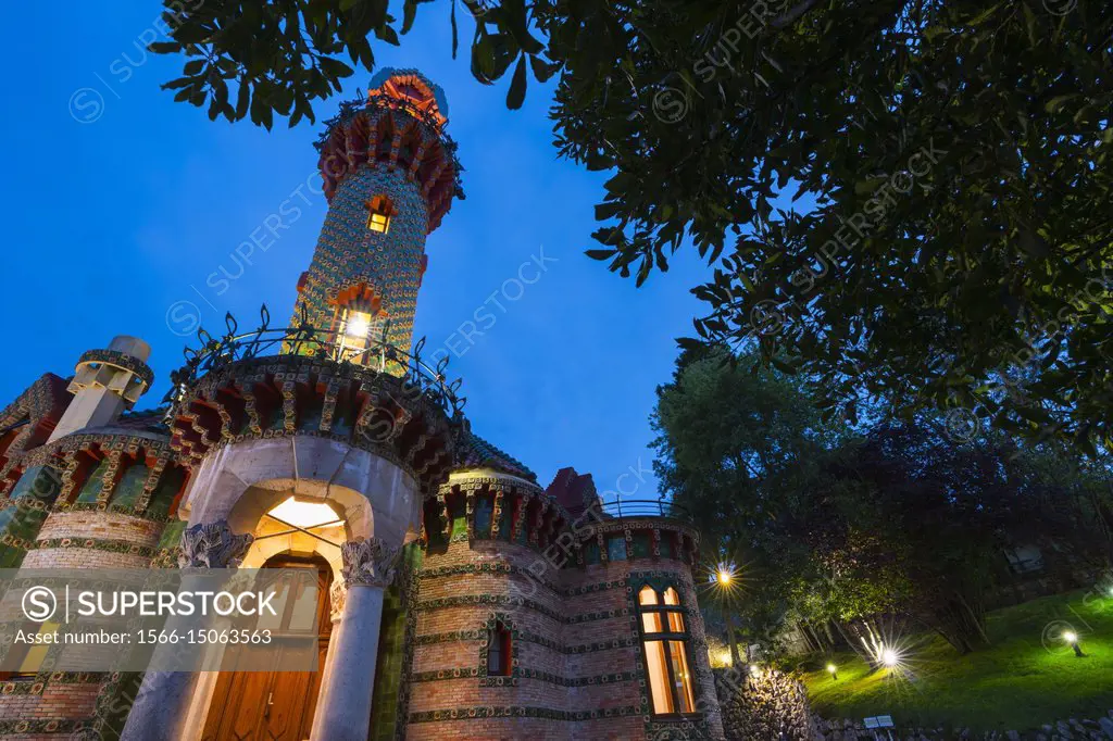 Villa El Capricho de Gaudí, designed by Antoni Gaudí, built in 1883-1885, Comillas, Cantabria, Spain, Europe.