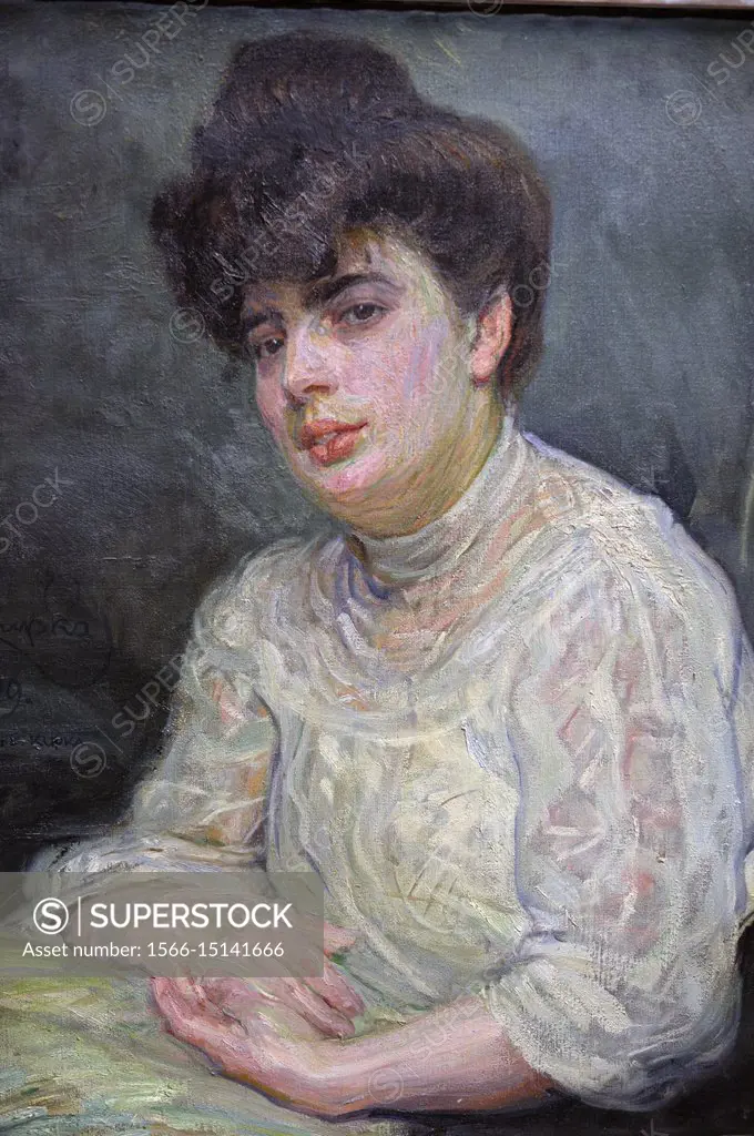 Portrait de Madame Kuapka, 1905, painting by Frantisek Kupka (1871-1957) aka Frank Kupka or François Kupka, Czech painter and graphic artist.