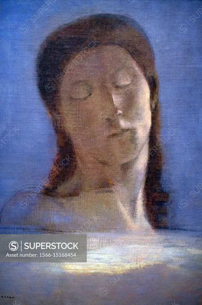 Les Yeux Clos, 1890, Odilon Redon, Musee d´Orsay, Orsay Museum, Paris, France, Europe.