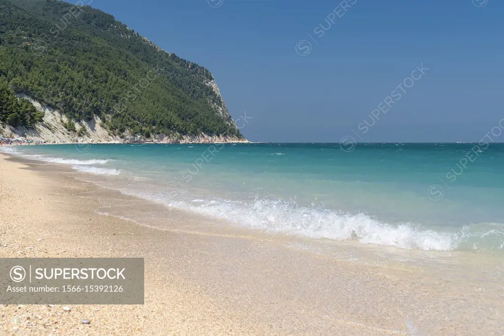 Sirolo province of Ancona Marche Italy Europe. The beach of