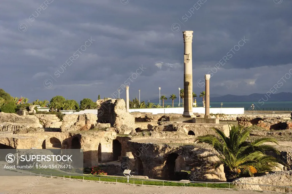 Karthago: Unesco World Heritage Site with roman ruins of the Epoque Haniball.