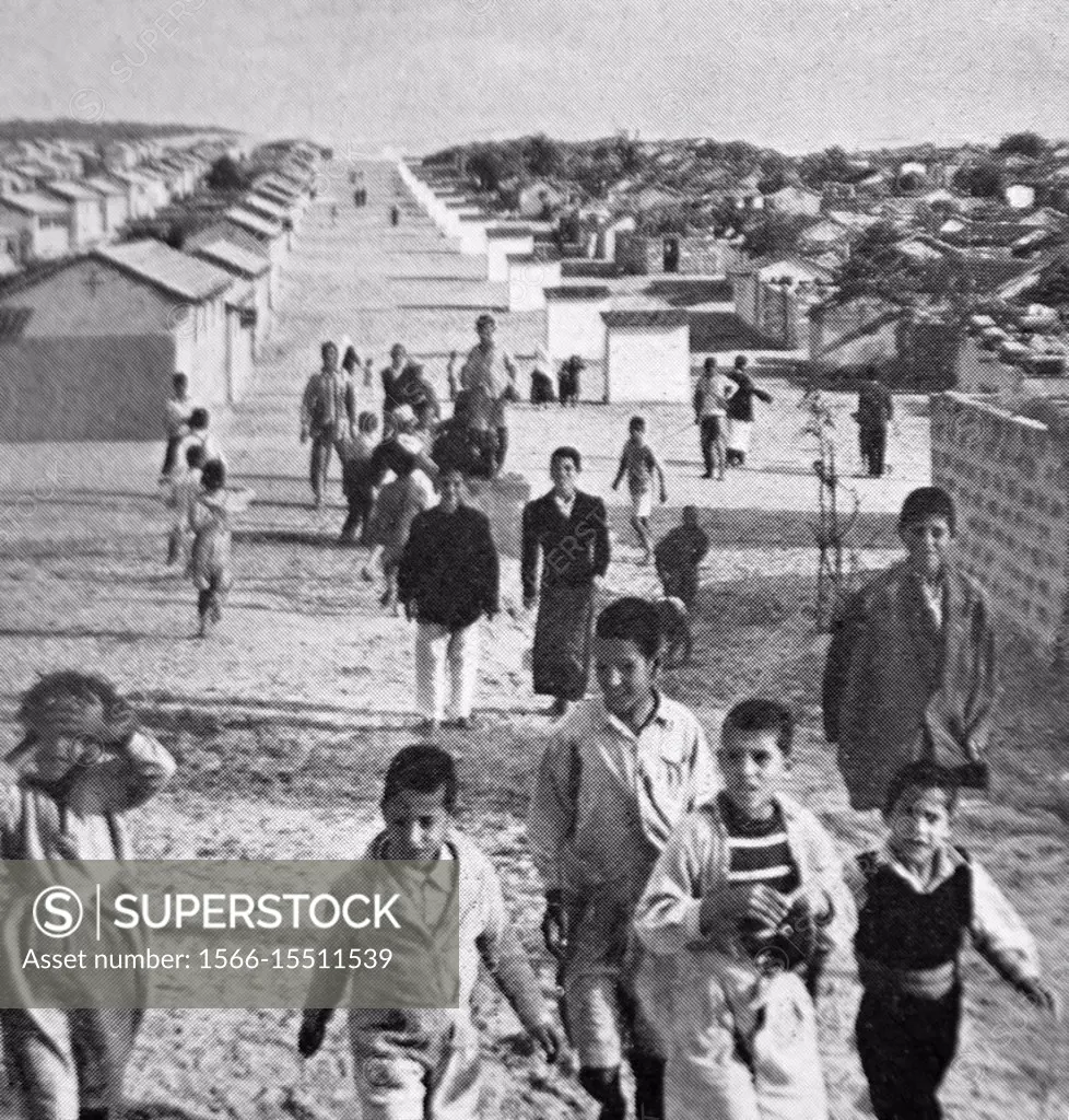 Israel, Palestine, Refugees Camp at Gaza, 1955.