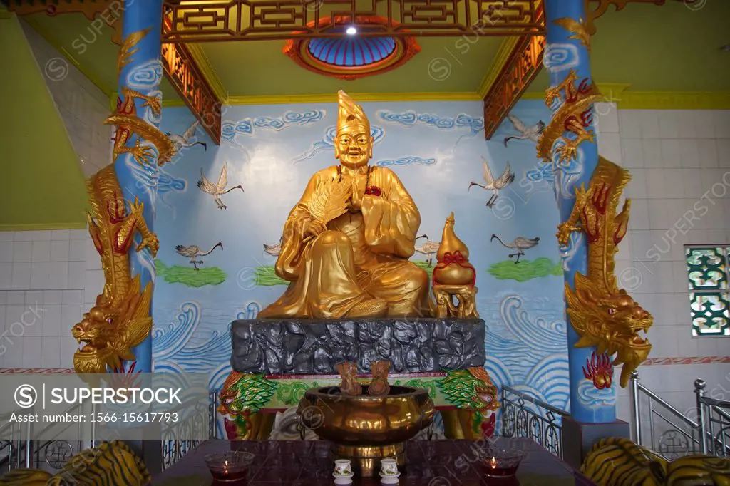 The statue of Ji Gong inside the 'Vihara Qikung' Ji Gong House Of Help in Singkawang, West Kalimantan, Indonesia