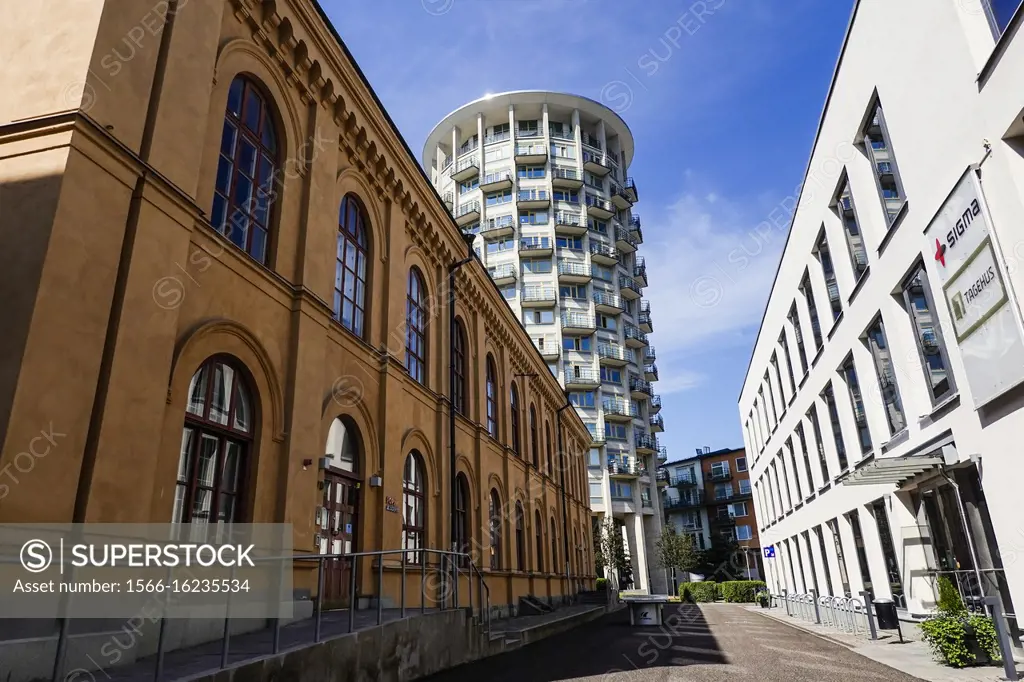 Stockholm, Sweden A neighborhood in Ostermalm known as Starrangen and a residential tower.