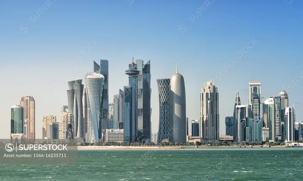 View of Doha West Bay skyline.