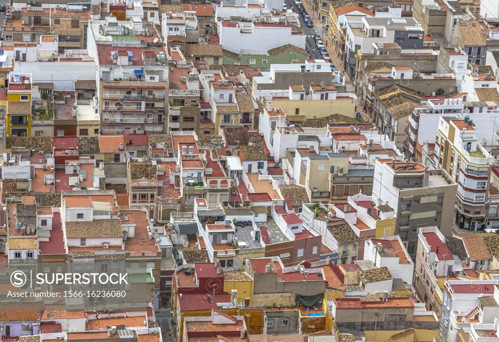 Cullera Valencia Spain on June 18, 2020: Cullera old town from the castle.