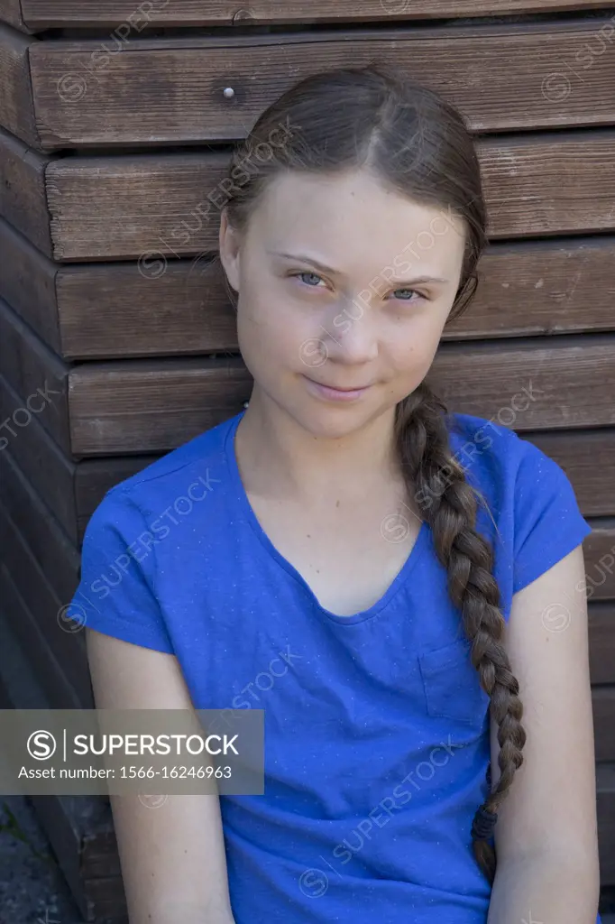 Swedish environmental activist Greta Thunberg, protesting outside the Swedish parliament in Stockholm about the need for immediate action to combat cl...