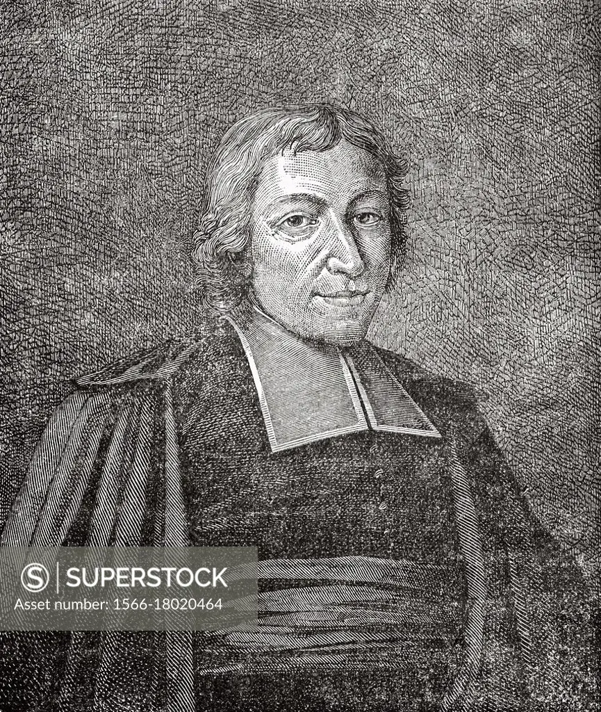 Portrait of Saint John Baptist de La Salle (1651-1719) French priest, educational reformer, founder of the Institute of the Brothers of the Christian ...